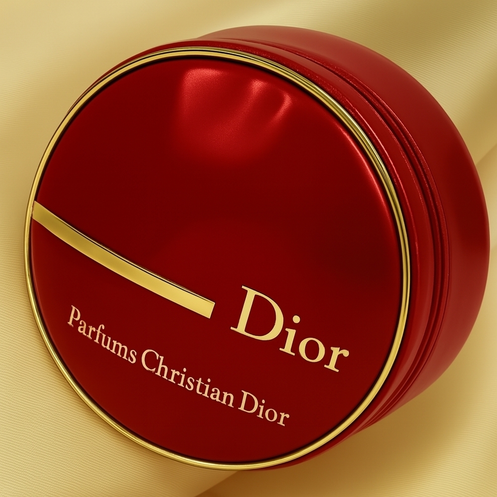 Christian Dior Vintage Red & Gold Cosmetic Pouch Parfums Toiletry Bag F096175300